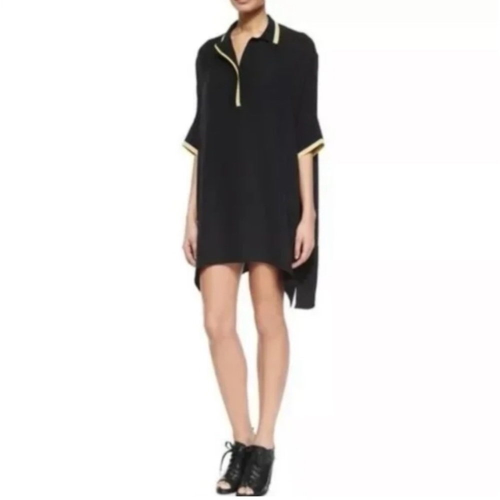rag & bone Black Mini Dress with Yellow Trim